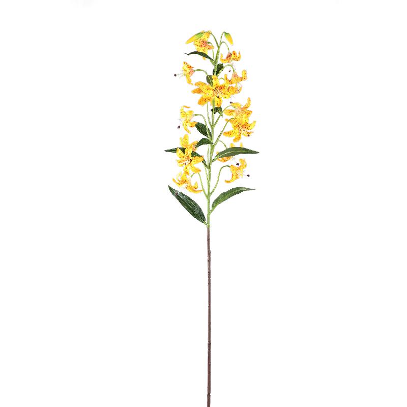 Lilienblume – Gelber Lilienzweig mit Blättern aus Polyester | PTMD