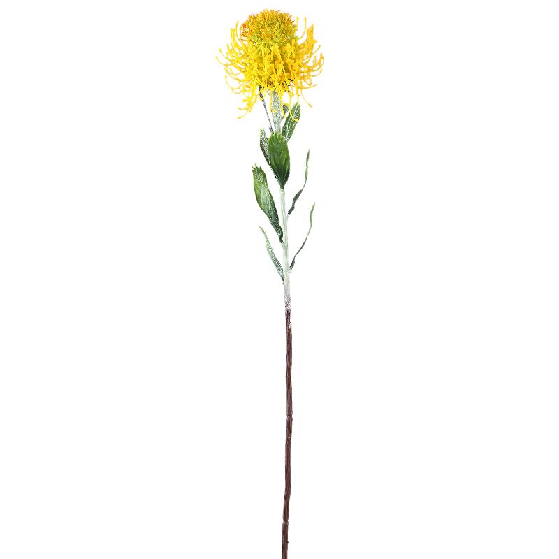 Artificial plant – Yellow protea stem with polyester leaves | PTMD