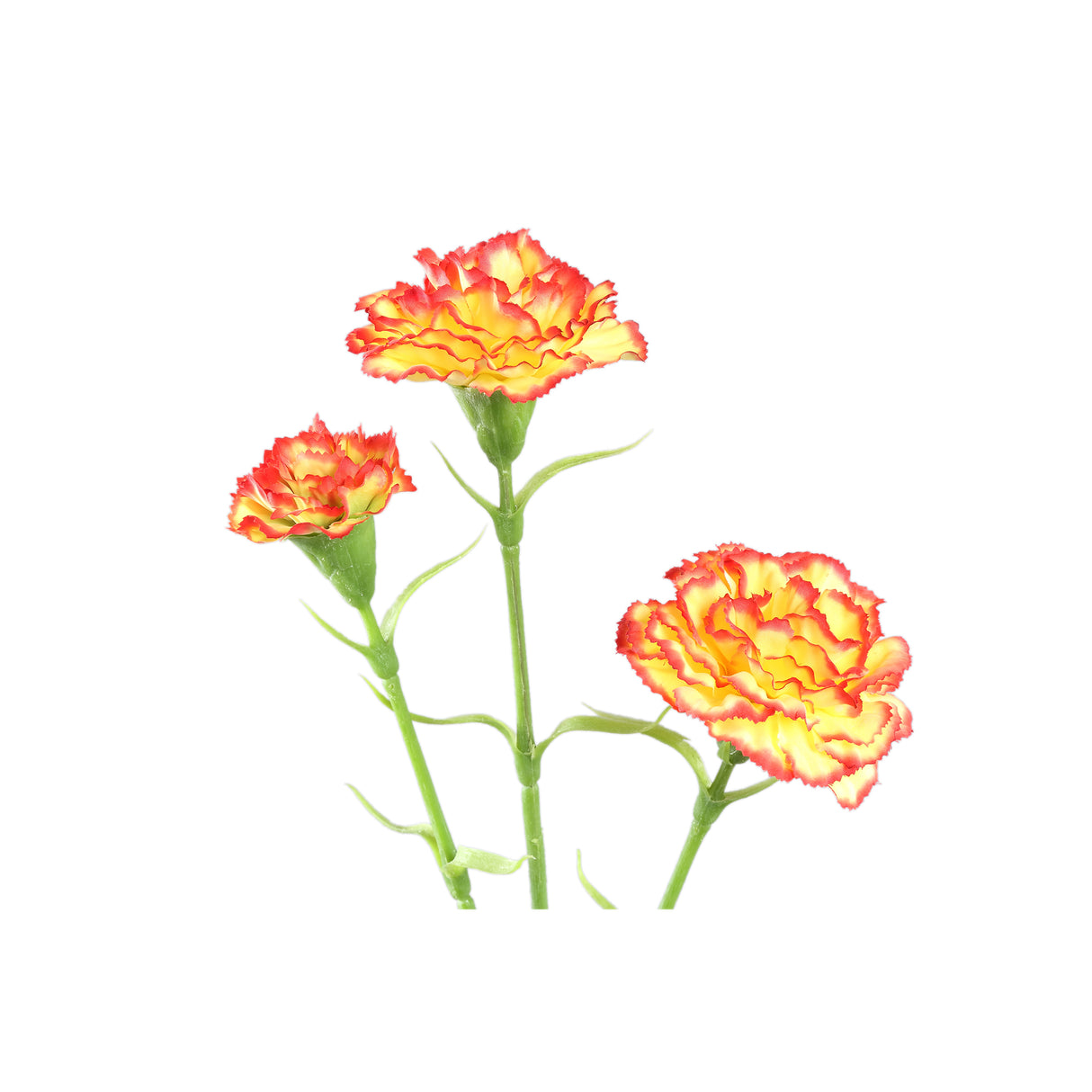 Nelkenblume – Orange Rote Spray mit 3 Blumen, Polyestergewebe, Halbfertig | PTMD