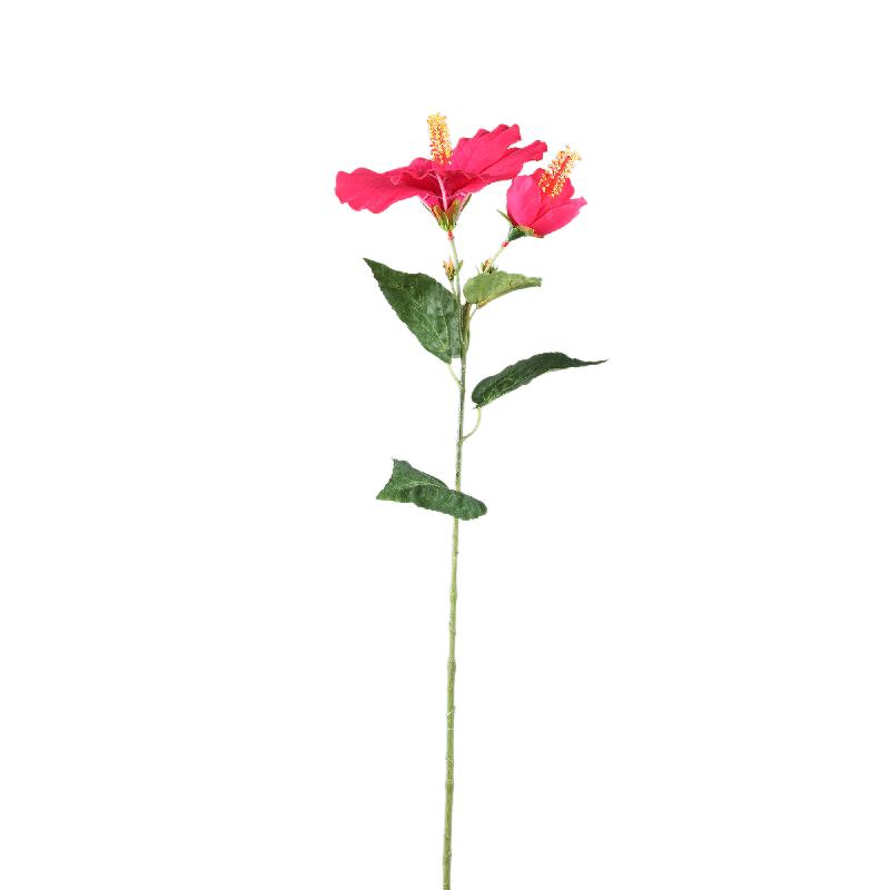 Garden Flower – Pink Hibiscus Spray with Bud, Polyester Fabric, Handmade | PTMD