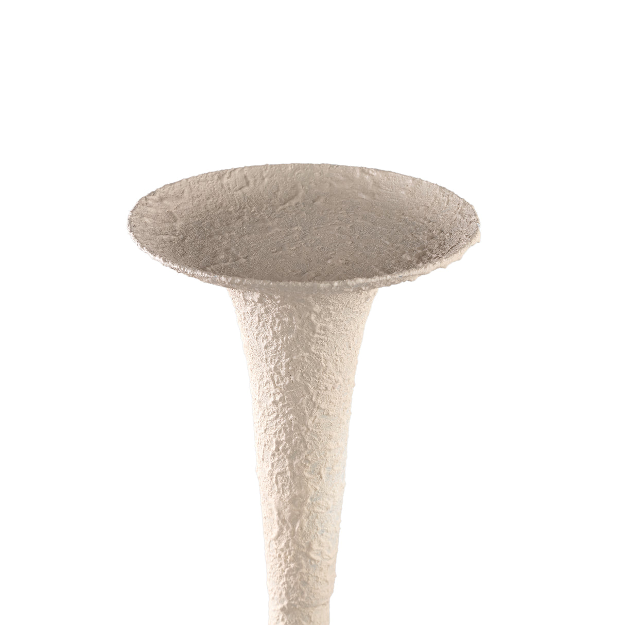 Kerzenständer – Raues Design, Runde Form, Eisen Material, Creme, L – Krish | PTMD