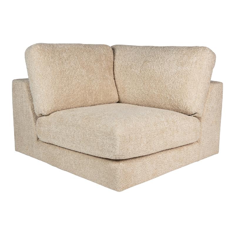 Ecksofa – sandfarbene Oberfläche, Stoff Bezug, Eckelement Form – Nilla | PTMD
