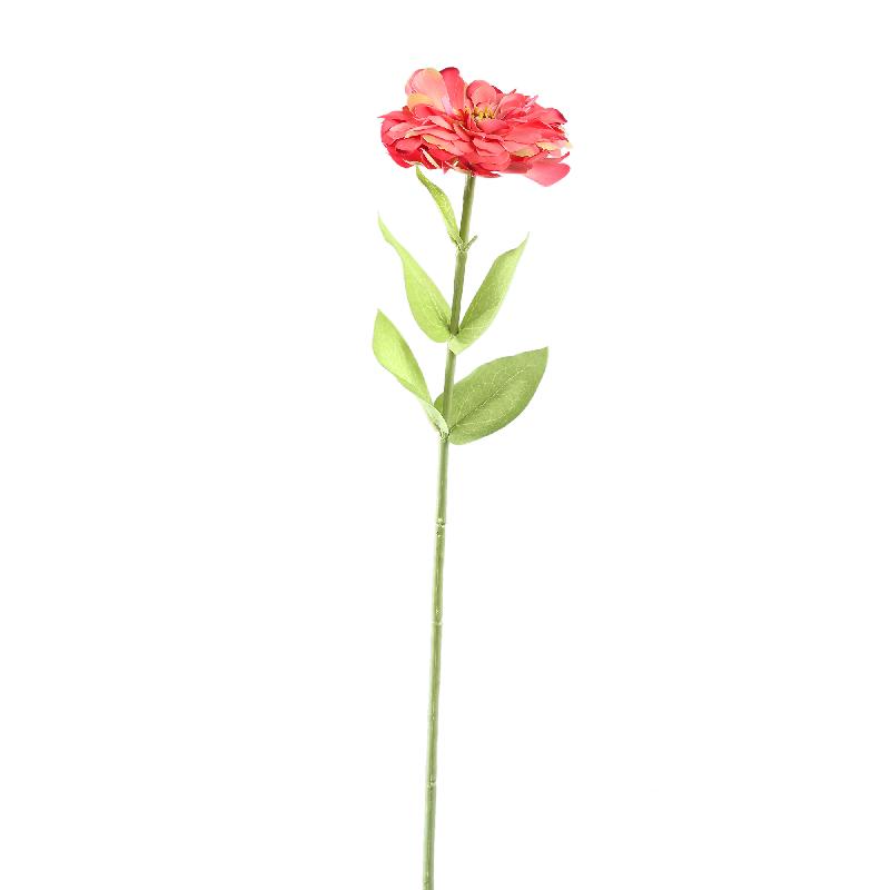 Gartenblume – Rosa Zinnien-Blütenspray mit Blättern, Polyestergewebe, Eisenmetall, Halbhändig gefertigt | PTMD