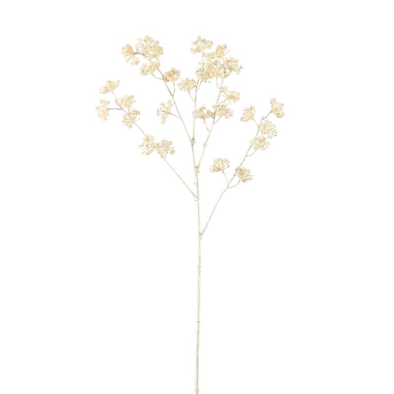 kunstzweig – Cremefarbenes Eukalyptus-Samen-Spray aus Eisenmetall & PE-Kunststoff | PTMD