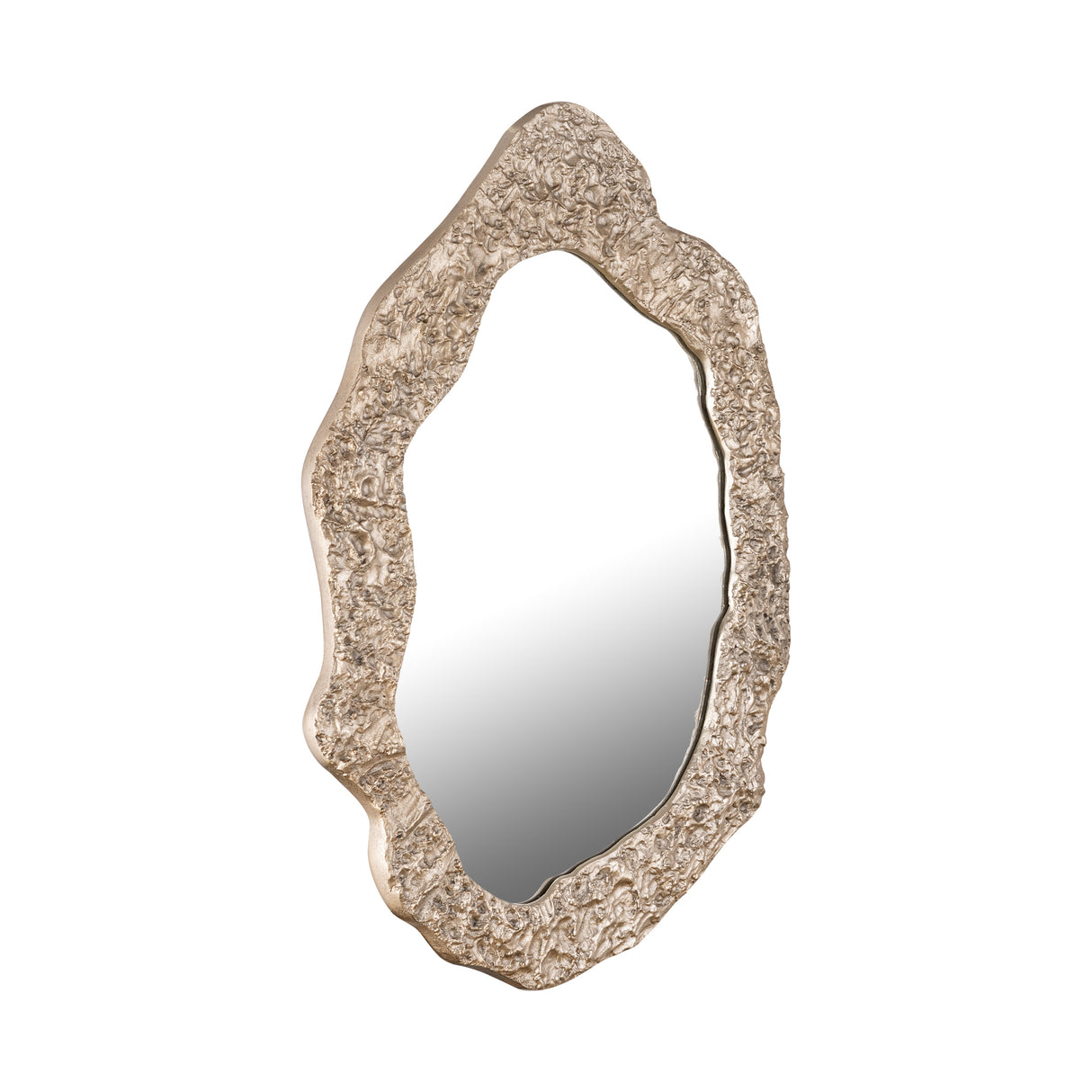 Spiegel – Organisches Design, Ovale Form, Aluminium Material, Creme – Morina | PTMD