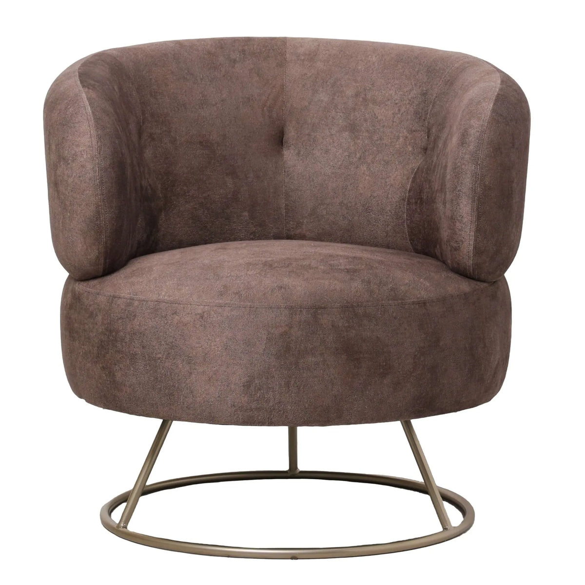 Sessel – Brauner Stoff, Goldene Basis, Runde Form - Carice | PTMD
