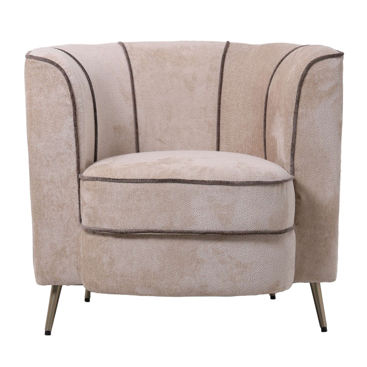 Sessel aus Aphrodite - Stoff, dreistreifiges Design, moderne Polsterform – John | PTMD - Esszett Luxury | Stilvolles Wohnen mit Charakter