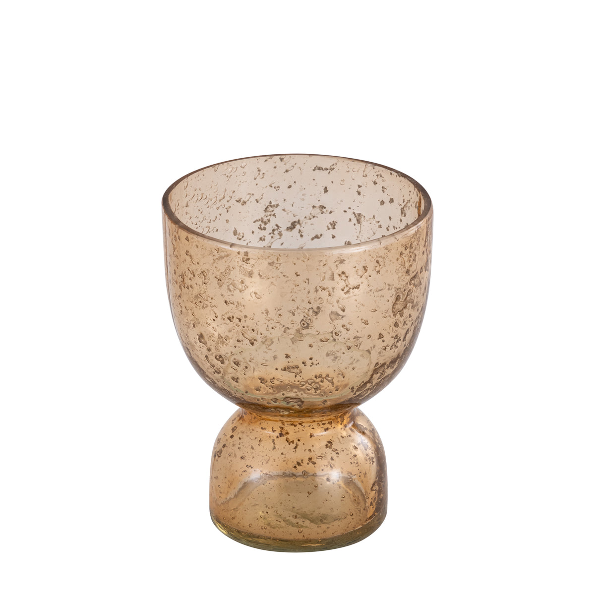 Tealight Holder - Glass Material, Orange Tone, Stone Look, S - Laurynn | PTMD