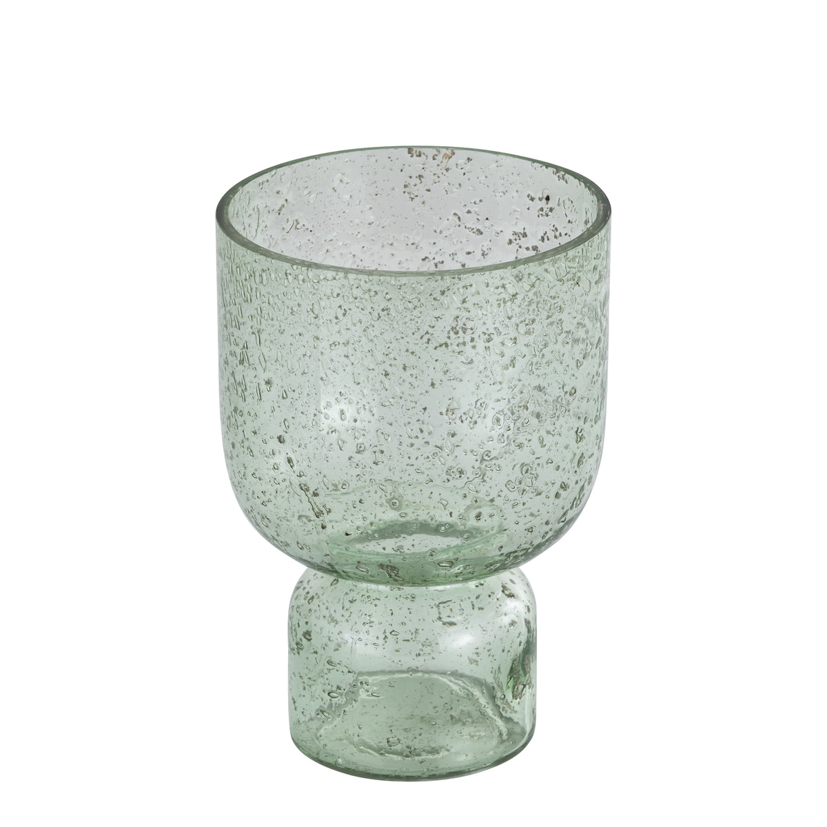 Tealight Holder - Glass Material, Green Tone, Stone-Look, L - Laurynn | PTMD