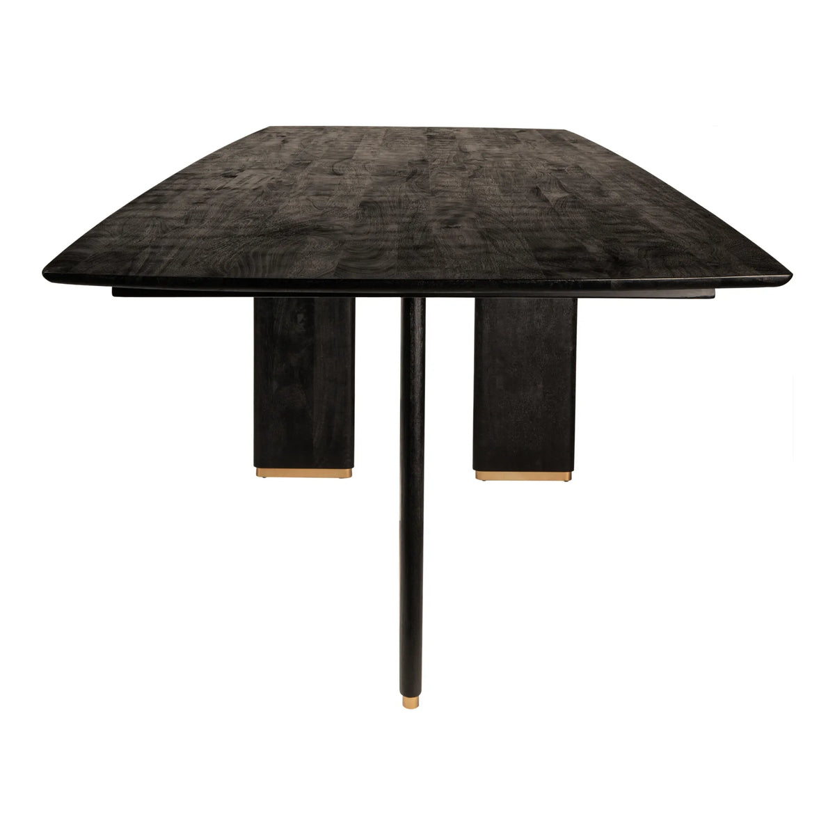 Esszimmertisch – Schwarzes Mangoholz, Goldene Metallbeine, Lange Tischform, 240 cm - Liber | PTMD