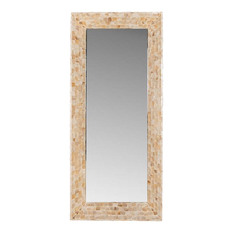 Spiegel – Schalendesign, Rechteckige Form, Kunststoff Material, Creme – Chelsae | PTMD