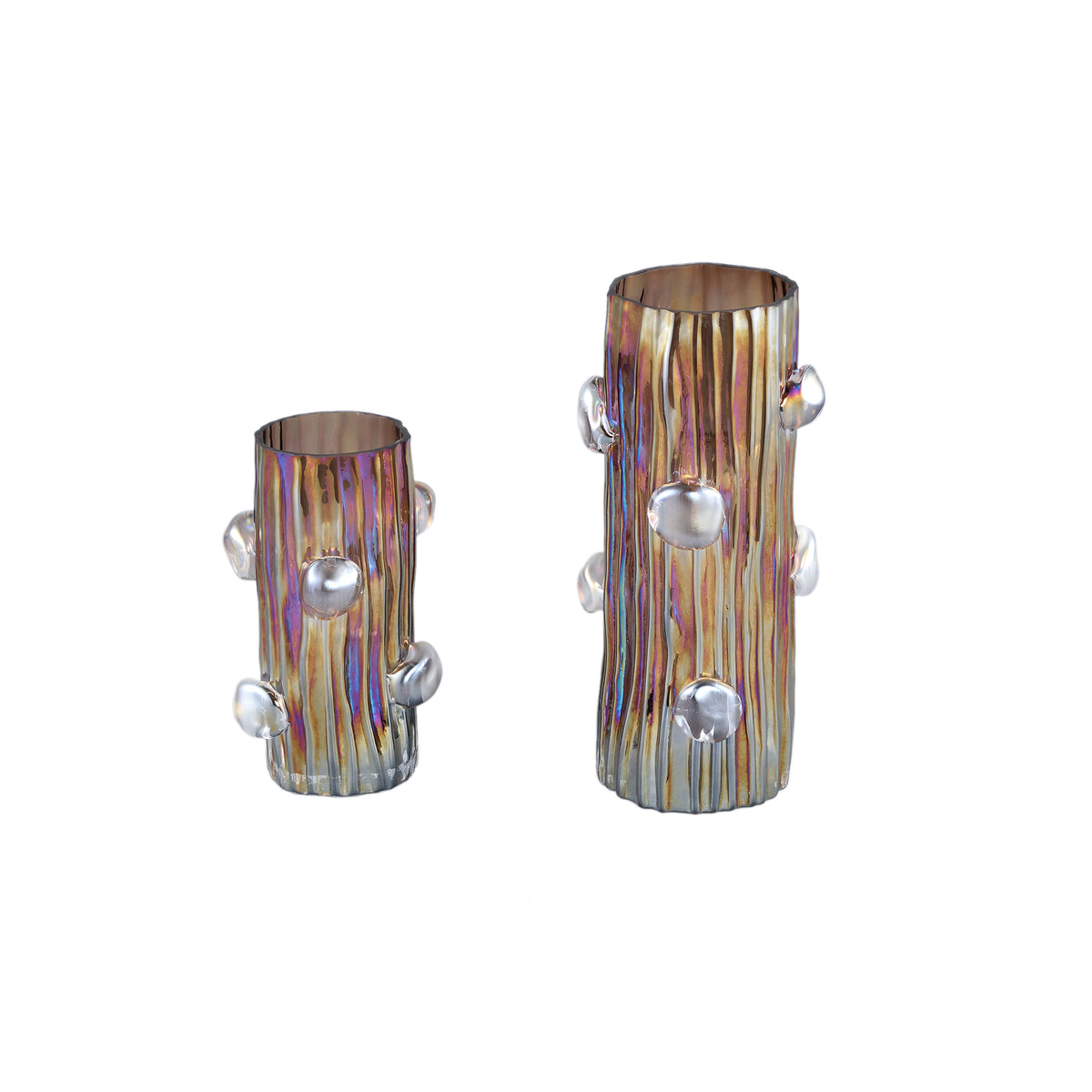 Vase – Glass Material, Dot Pattern, Brown Hue, L – Parke | PTMD