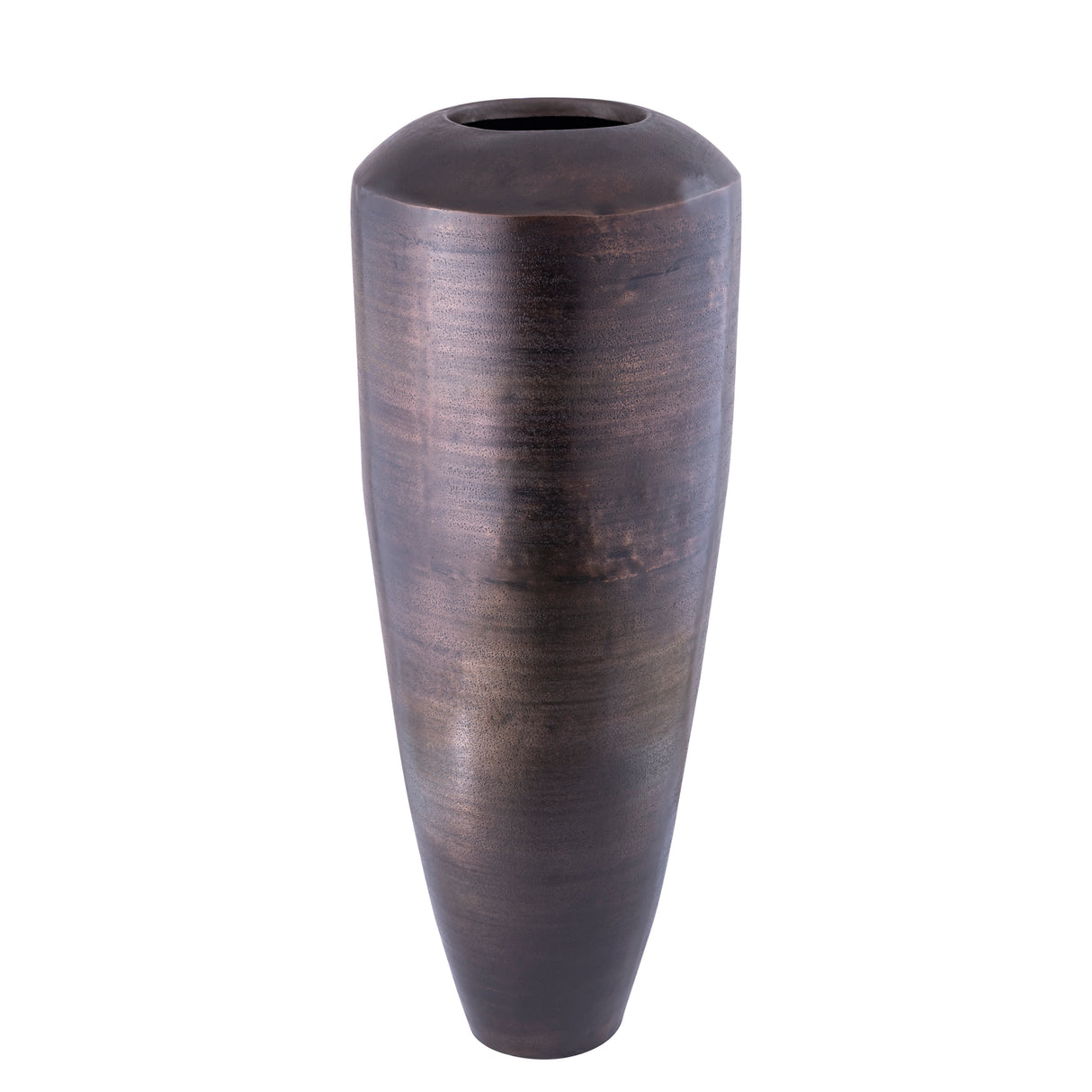 Flower pot – Round shape, aluminum sheet, copper-colored surface, L – Michael | PTMD