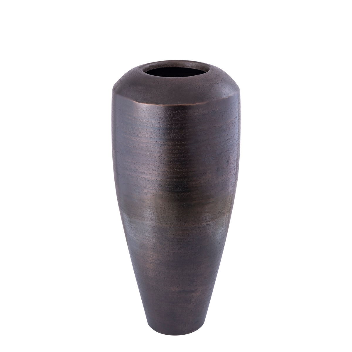 Blumentopf – Runde Form, Aluminium Blech, Kupferfarbene Oberfläche, S – Micheal | PTMD