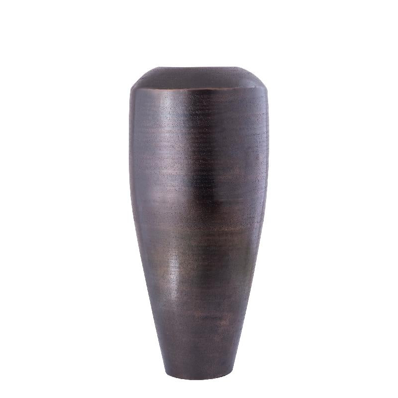 Blumentopf – Runde Form, Aluminium Blech, Kupferfarbene Oberfläche, S – Micheal | PTMD