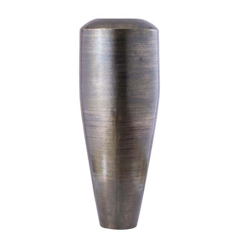 Flowerpot - Round Shape, Aluminum Sheet, Gunmetal Finish, L - Micheal | PTMD
