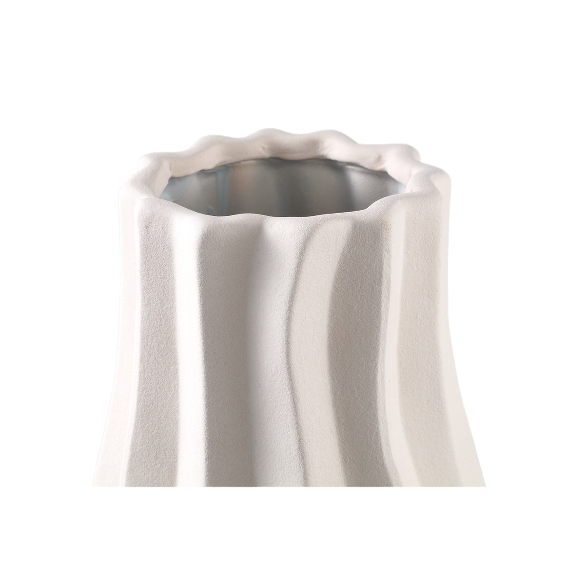 Topf – Wirbel Design, Keramik Material, Creme Farbe, L – Clair | PTMD