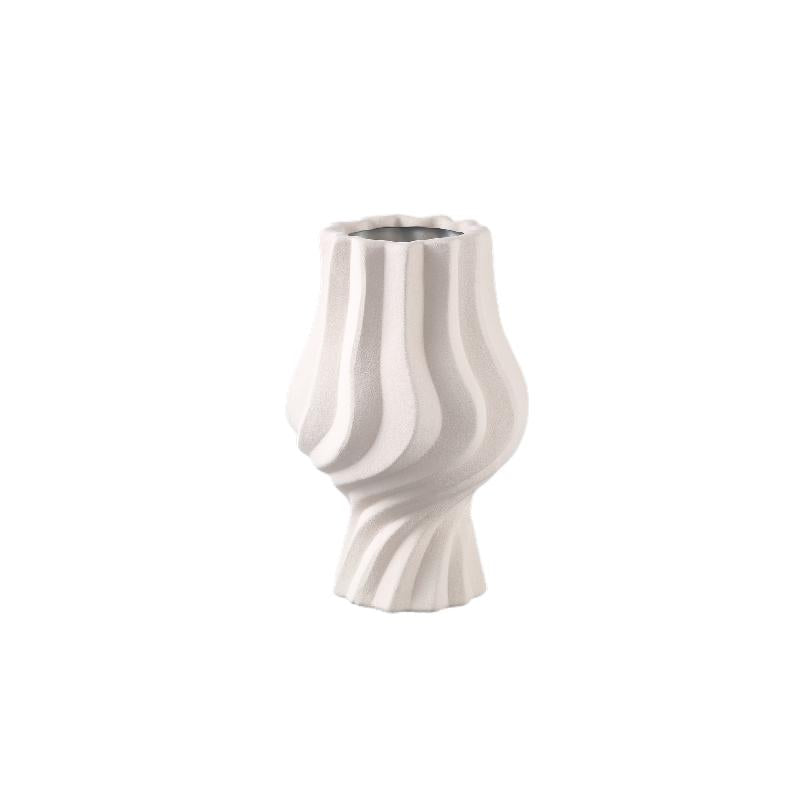 Pot – Swirl Design, Ceramic Material, Cream Color, S – Clair | PTMD