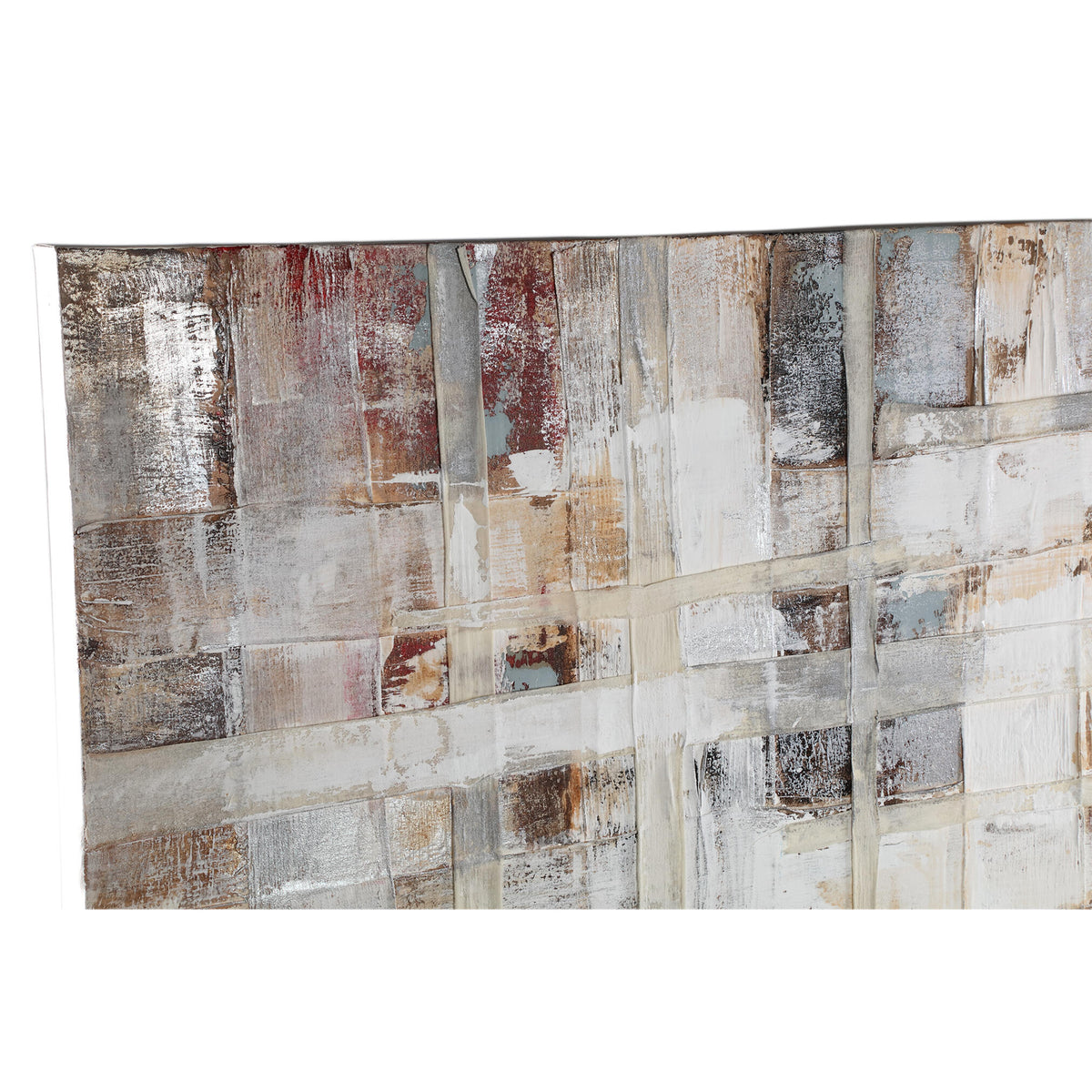 Wandpaneel aus Polyester-Canvas mit Kiefernholzrahmen, abstraktem Mix-Motiv und Creme-Finish – Julitta | PTMD