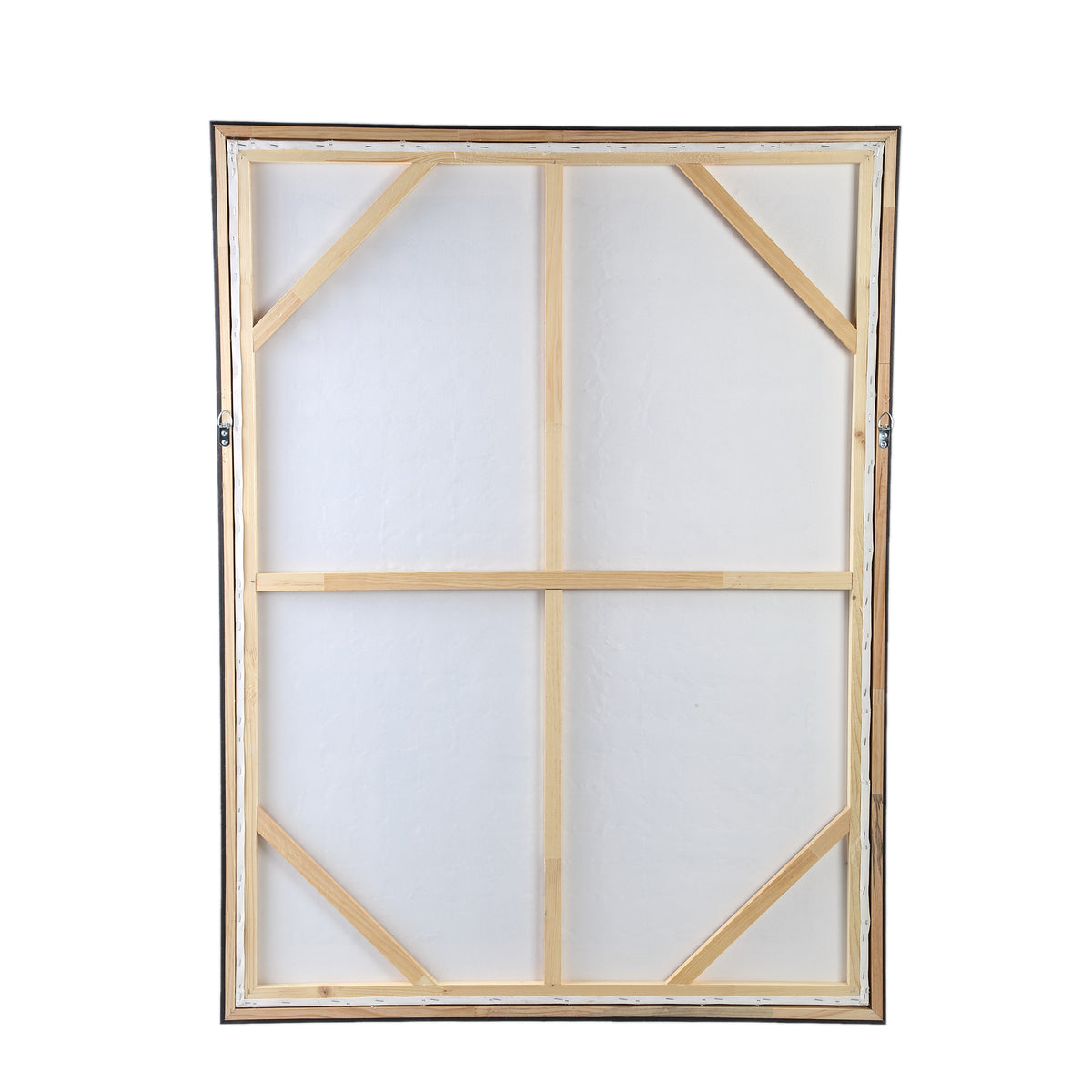 Wandpaneel mit Rahmen aus Polyester-Canvas und Kiefernholz, rechteckiger Form und Creme-Finish – Carmell | PTMD
