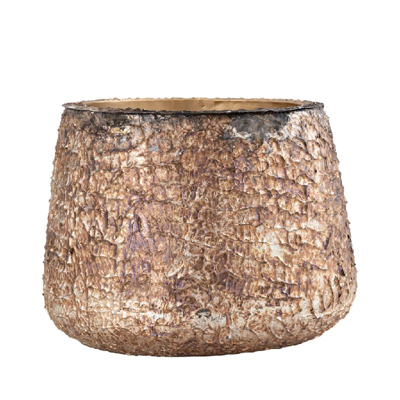 Flower pot – Antique look, Iron Metal, Gold finish, L – Simona | PTMD