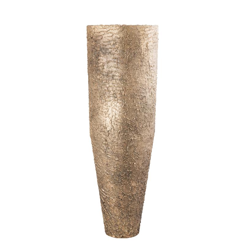 Flowerpot – Tall Shape, Iron Metal, Golden Finish, L – Simona | PTMD