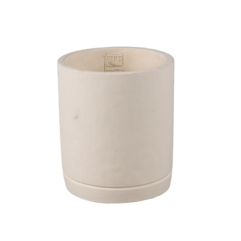 Flowerpot - Cylindrical Cement, Round Shape, Matt Finish, Cream, M – Vik | PTMD