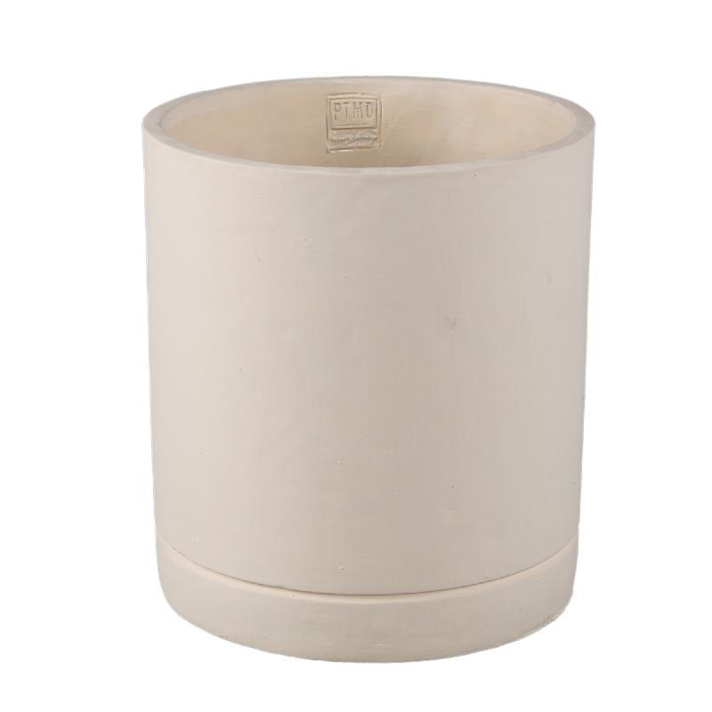 Flowerpot - Cylindrical Cement, Round Shape, Matte Finish, Cream Color, XL – Vik | PTMD