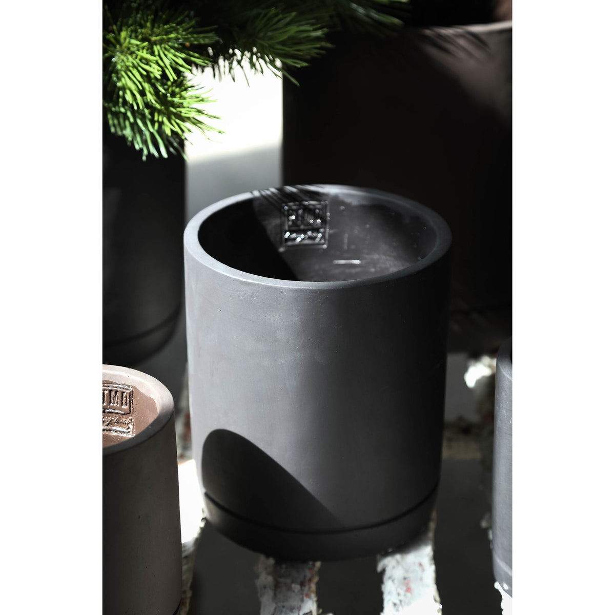 Flowerpot - Cylindrical Cement, Round Shape, Matt Finish, Dark Purple, XS – Vik | PTMD