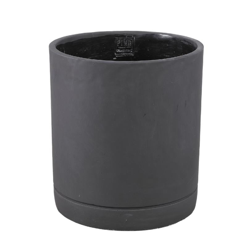 Blumentopf - Zylindrischer Zement, Runde Form, Matte Oberfläche, Dunkellila, XL – Vik | PTMD