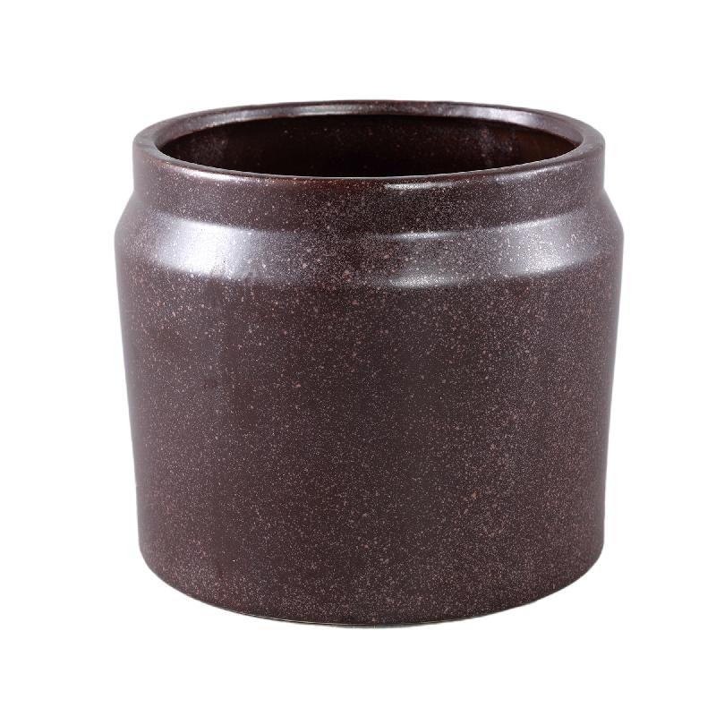 Flowerpot - Purple surface, Round shape, Rim structure, Porcelain, L - Jillanne | PTMD