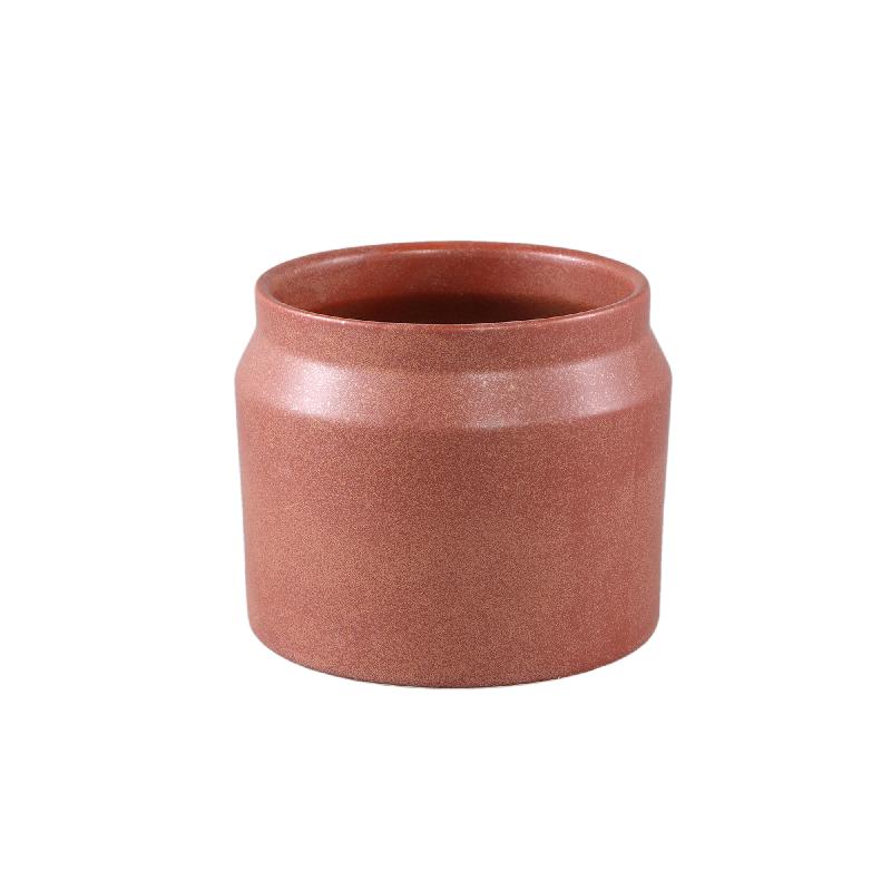 Flowerpot – Red surface, Round shape, Rim structure, Porcelain, S – Jillanne | PTMD
