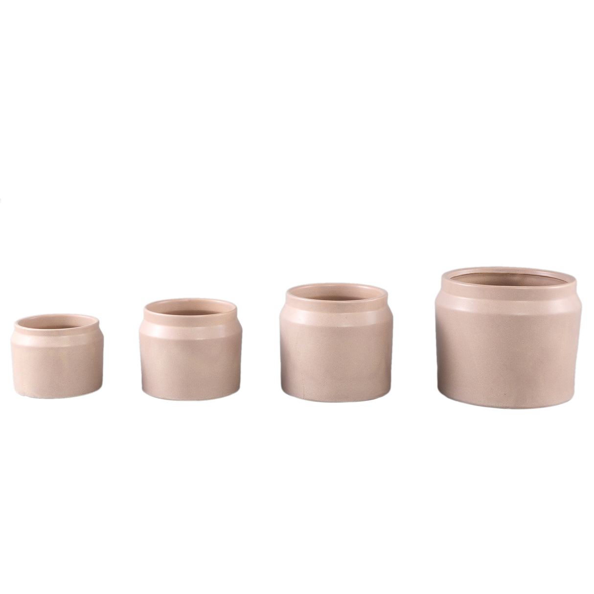 Plant Pot – Cream-colored surface, Round shape, Rim texture, Porcelain, S – Jillanne | PTMD