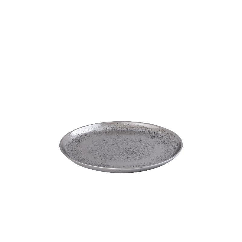 Bowl – round shape, cast aluminum, handmade, hand-finished, nickel finish, S – Afta | PTMD