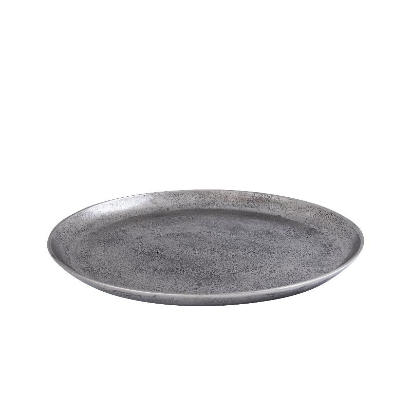 Teller – Schlichtes Design, Runde Form, Aluminium Material, Silber, L – Afta | PTMD