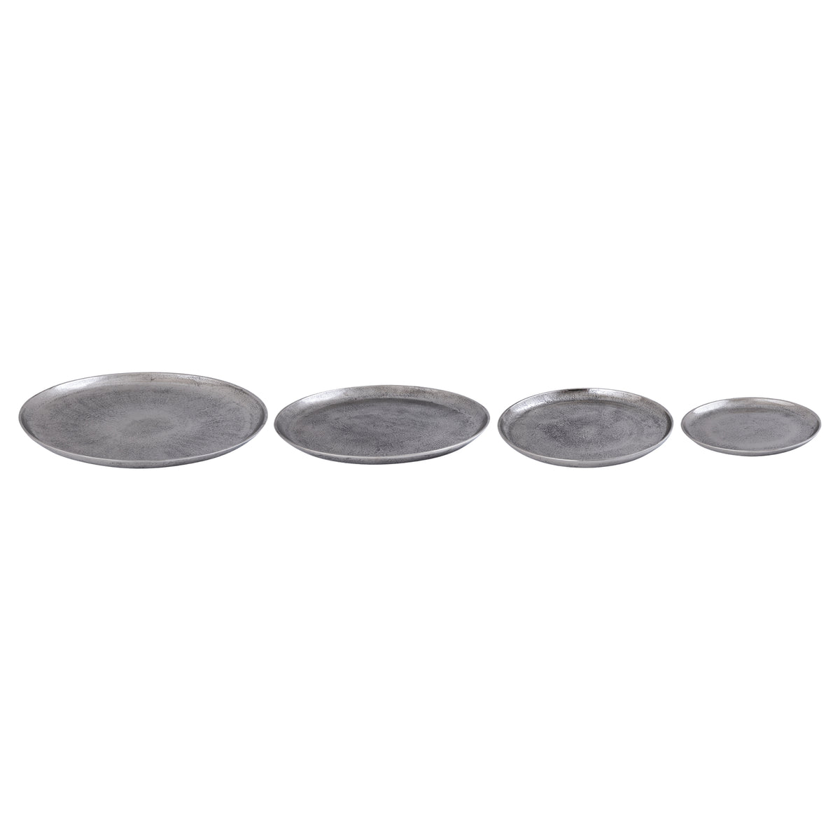 Bowl – round shape, cast aluminum, handmade, hand-finished, nickel finish, S – Afta | PTMD