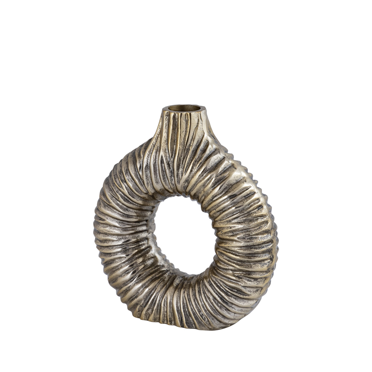 Vase – Open Design, Cast Aluminum, Gold Finish, S – Jiss | PTMD