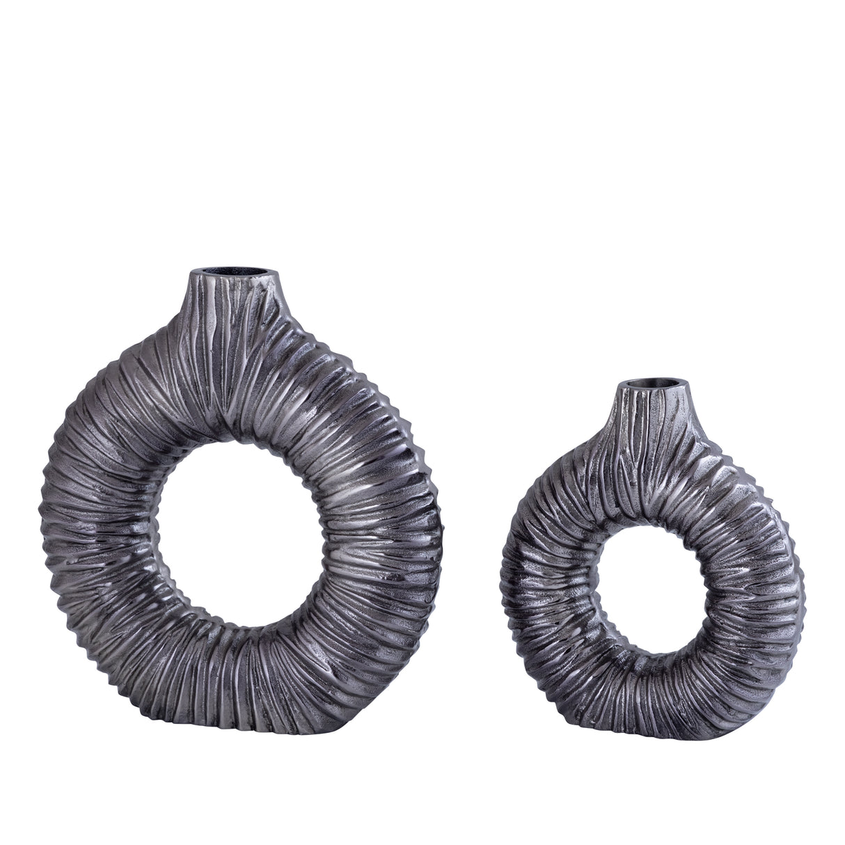 Vase – Modernes Design, Runde Form, Aluminium Material, Silber, S – Jiss | PTMD