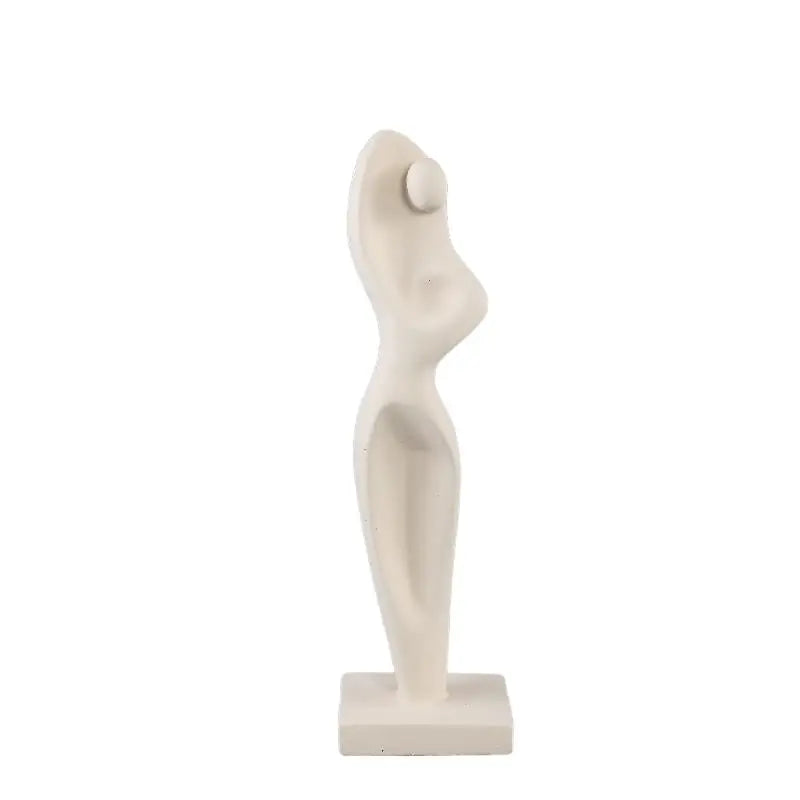 Statue - Cement, handmade, cream-colored, abstract body, sculptural decor – Sumaya | PTMD