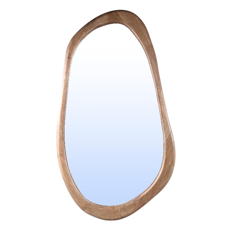 Wandspiegel aus Rubberwood- und MDF-Holz mit organischer Form, Natur-Finish und L – Neelix | PTMD