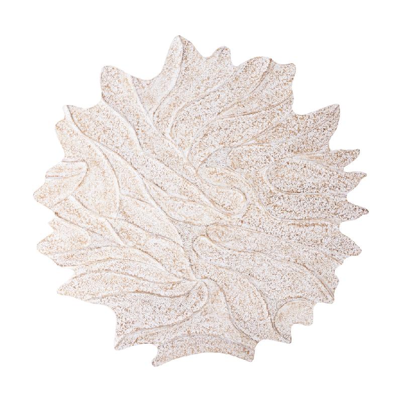 Wandpaneel aus MDF in Creme mit welligem Design, runder Form, L – Ceanna | PTMD