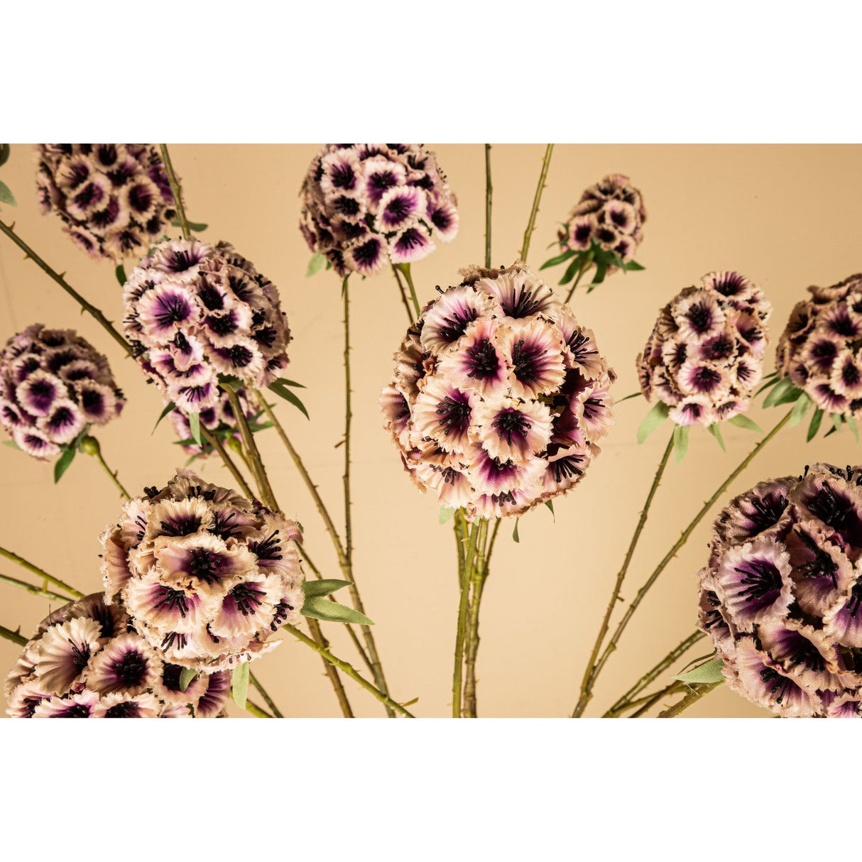 Gartenblume - Rosa Scabiosa Spray, Polyester, Halbhändig gefertigt | PTMD