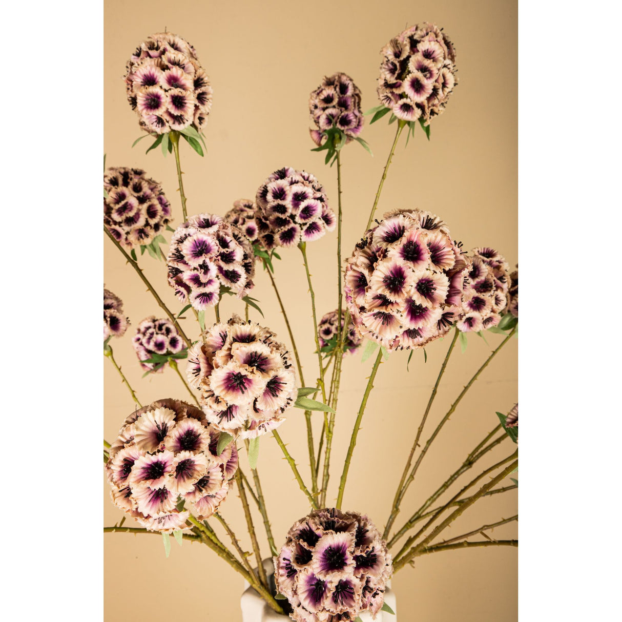 Gartenblume - Rosa Scabiosa Spray, Polyester, Halbhändig gefertigt | PTMD