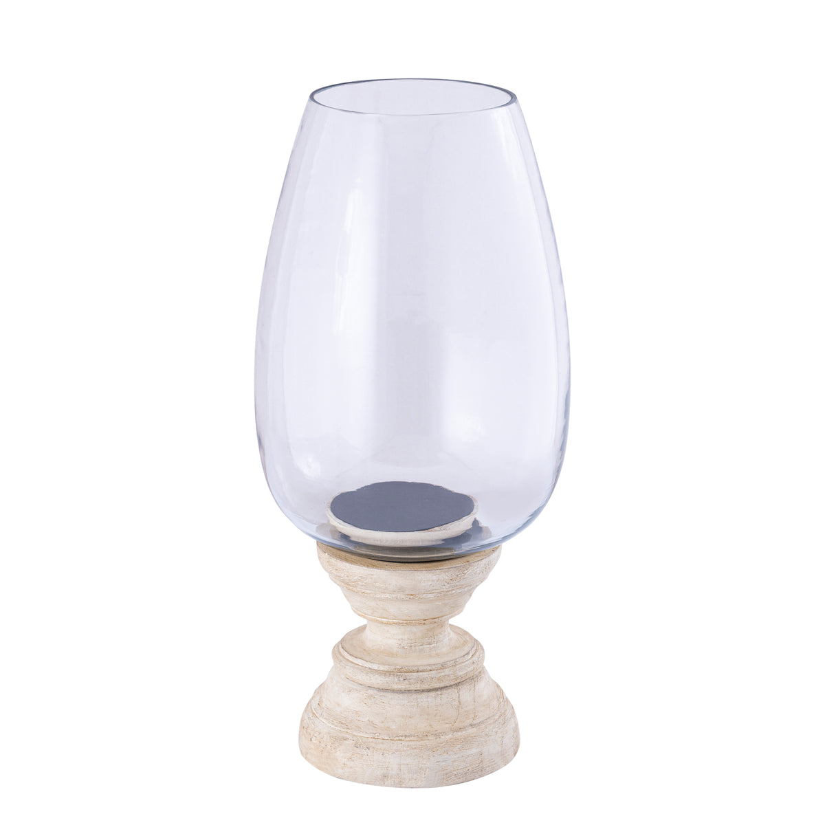 Windlicht – Modernes Design, Quadratische Form, Mangoholz Glas Material, Creme, XL – Qez | PTMD