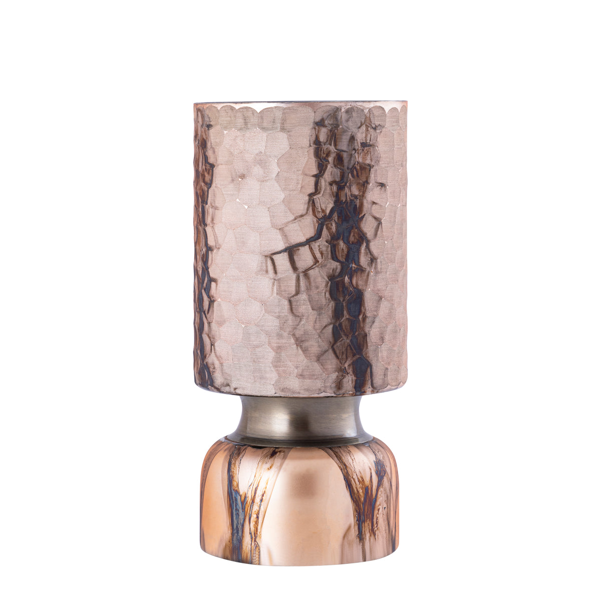 Windlicht – Glas Material, Kupfer Ton, Gravur Design, L – Belinsu | PTMD