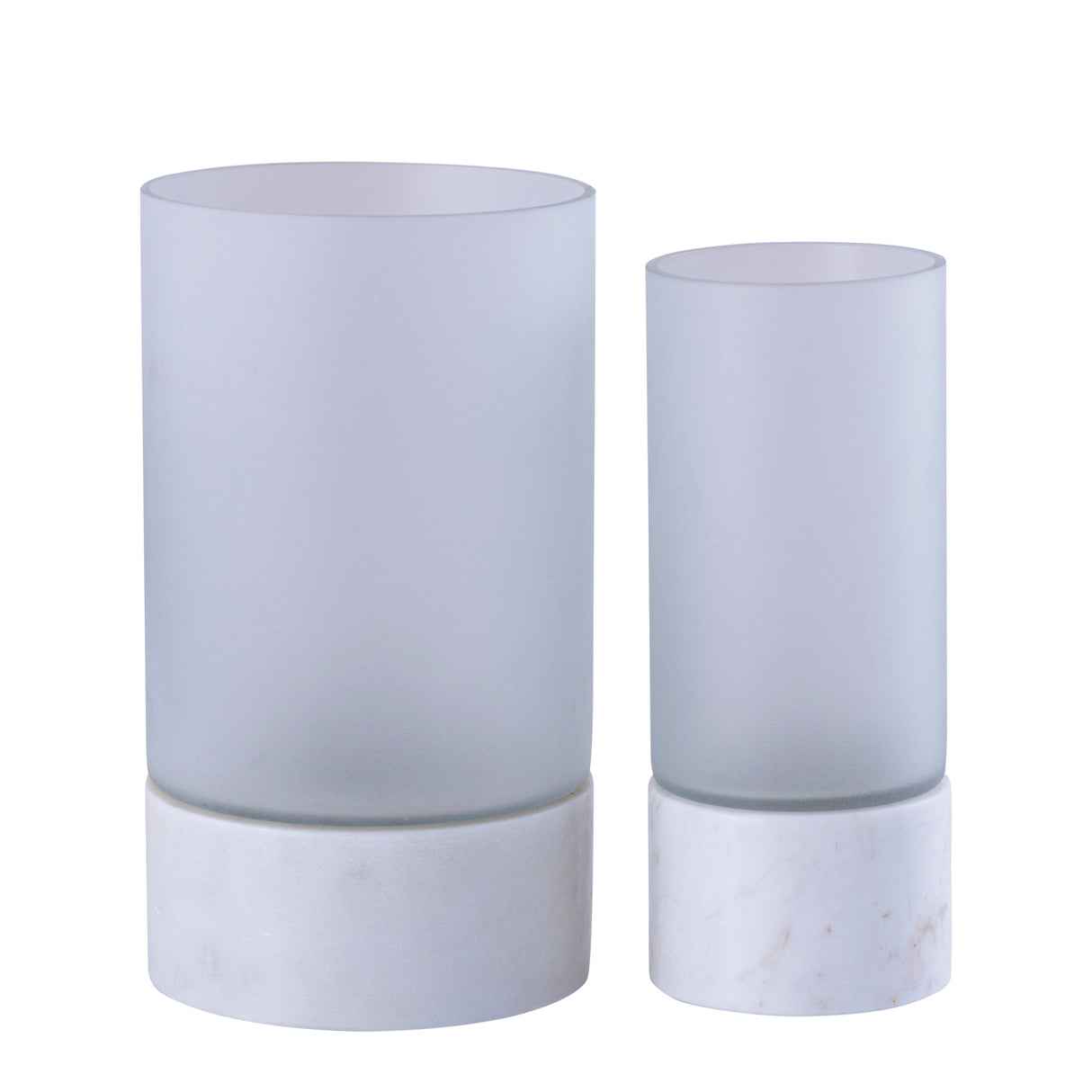Tealight Holder – Frosted Glass, Marble Base, White Color, S – Conree | PTMD