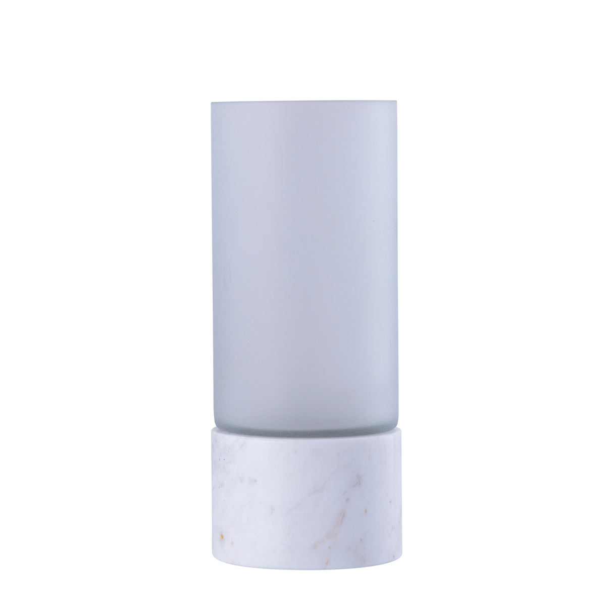 Tealight Holder – Frosted Glass, Marble Base, White Color, S – Conree | PTMD