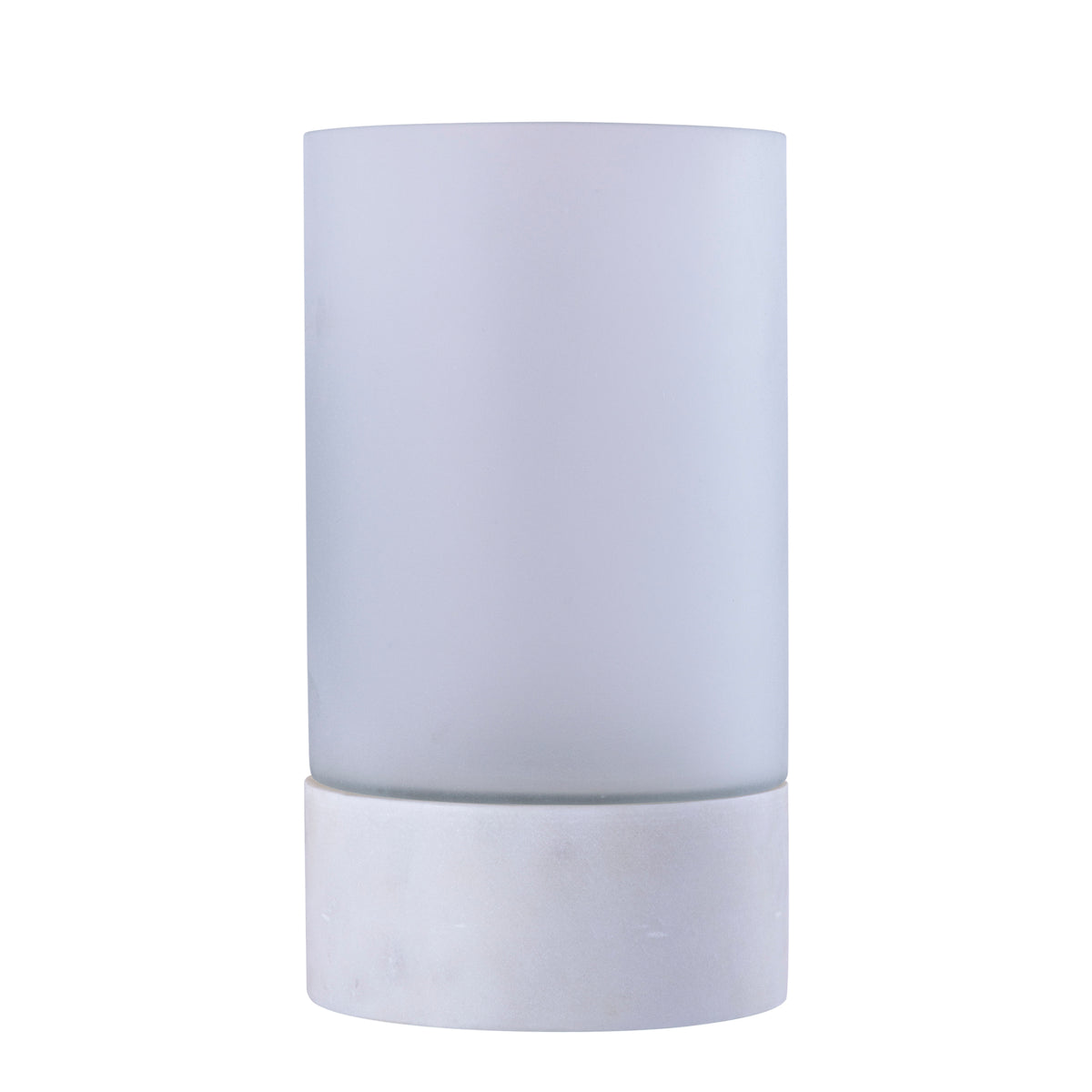 Hurricane Lamp – Frosted Glass, Marble Base, White, L – Conree | PTMD