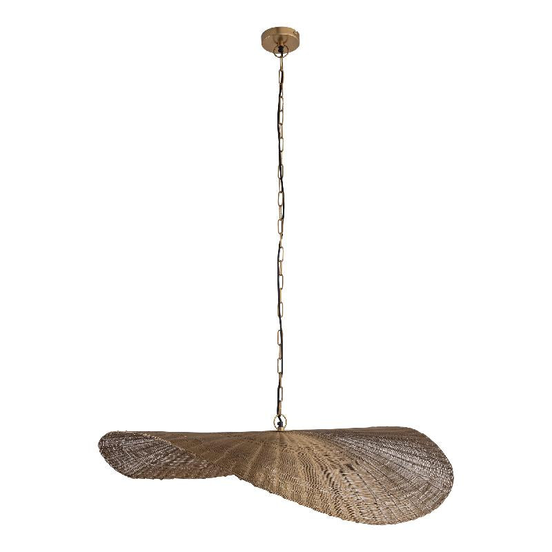 Pendelleuchte – Wellen Design, Runde Form, Eisenmaterial, Gold, L – Shauney | PTMD