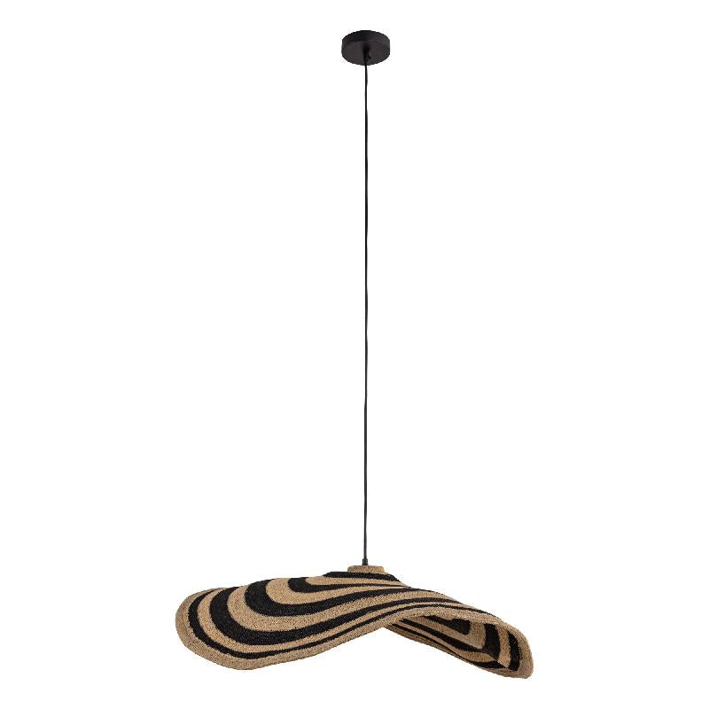 Hanging lamp made of seagrass, natural look, wavy design, semi-handmade, L - Loulou | PTMD